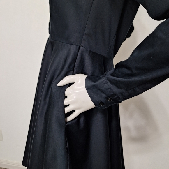 Express Black Whimsigoth Witchy Victorian Goblin Collared Shirt Dress Size 8 - Picture 9 of 16